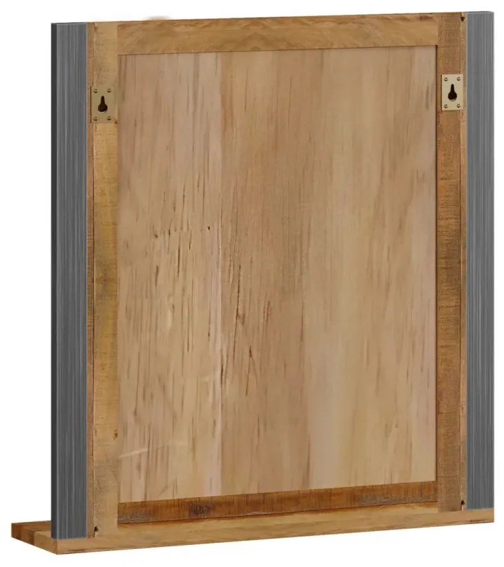 furniture-nabytek.cz - Masivní koupelnové zrcadlo Detroit z recyklované borovice a kovu, lakované, hnědé – 60×15×65 cm