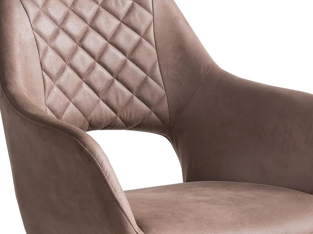 furniture-nabytek.cz - Sada 2 otáčecích křesel Corton, hnědá látka a kov