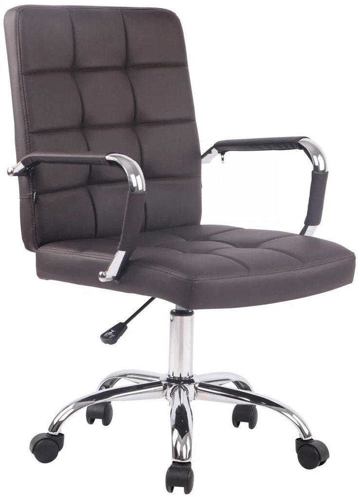 Kancelárska stolička D-Pro ~ koženka - Hnedá