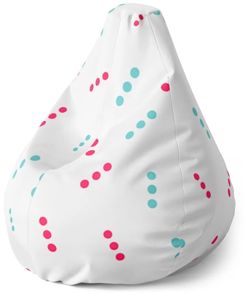Sablio Sedací vak Pear Bodkované čiarky - 70 x 95 x 15 cm
