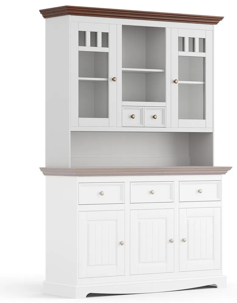 PROXIMA.store - Rustikálny kredenc - nadstavec na komodu 2S.2 - BELLUNO ELEGANTE FARBA: biela