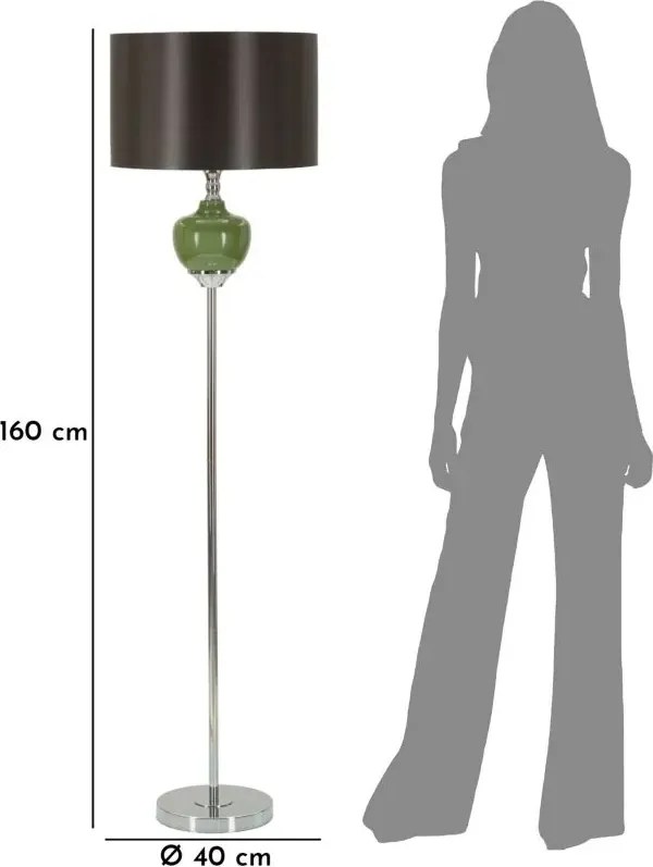 Stojacia lampa Eva 160 cm strieborná/čierna/zelená