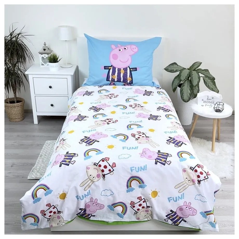 Bavlnené detské obliečky so svietiacim efektom na jednolôžko 140x200 cm Peppa Pig – Jerry Fabrics