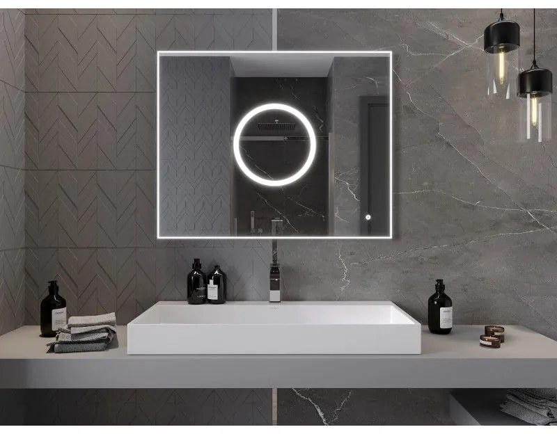 Mexen Koga, LED kúpeľňové zrkadlo s podsvietením 100 x 80 cm, 6000K, ochrana proti zahmlievaniu, 9821-100-080-611-00