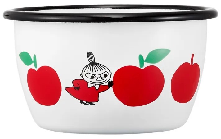 Miska Moomin Joyful Apples 0,3l, smalt / bielo-červená