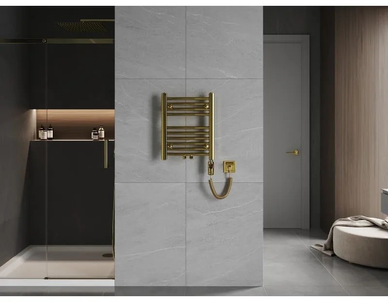 Mexen Ares, elektrické vykurovacie teleso 500 x 400 mm, 300 W, zlatá lesklá, W102-0500-400-2300-50