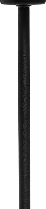 Moderná stolná lampa čierna s tienidlom z látky čierna so zlatom - VT 1