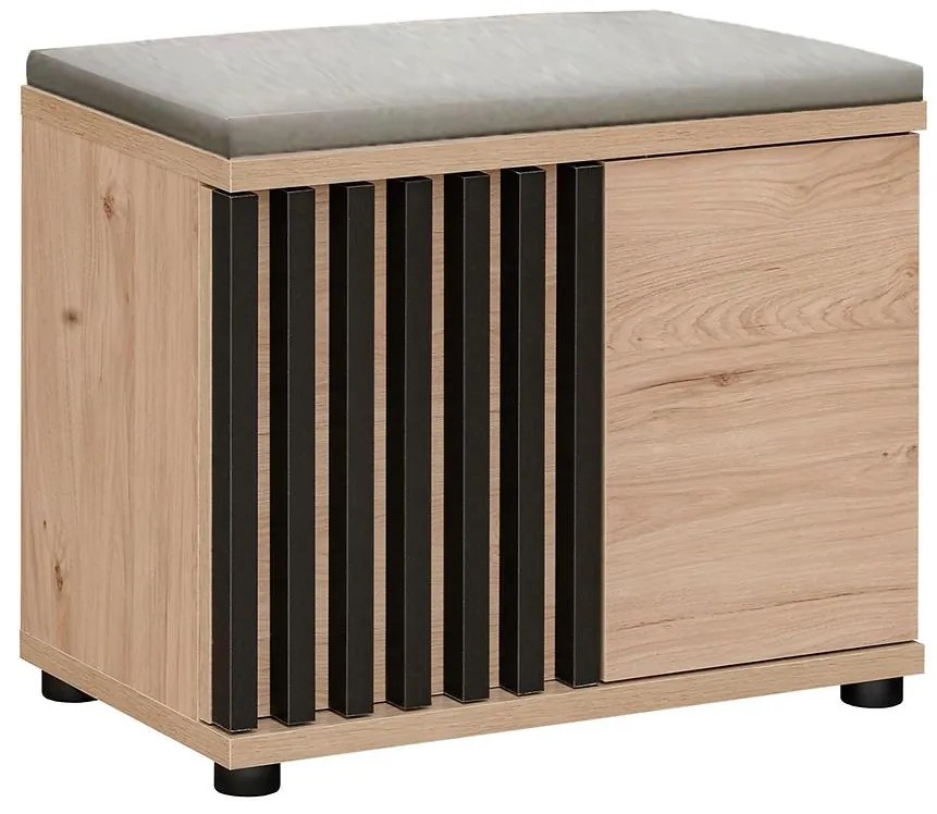 Skrinka na topánky Pedro HJZ PD TYP F+P hickory jackson/čierna