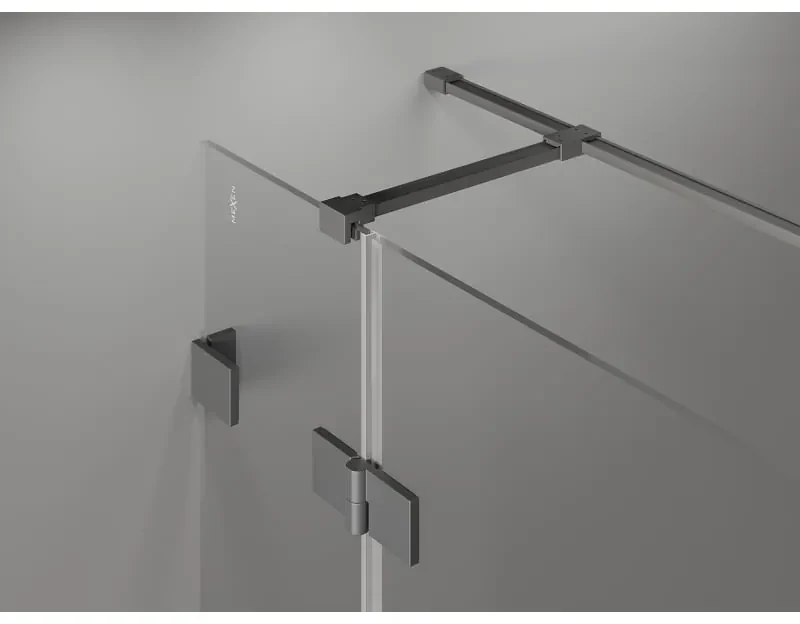 Mexen Lunar T výklopný sprchový kút pravý 135 x 120 cm, číre sklo, grafitová, 834T-135-120-95-00-P