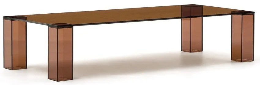 Hnedý sklenený konferenčný stolík 60x140 cm Adularia – Kave Home