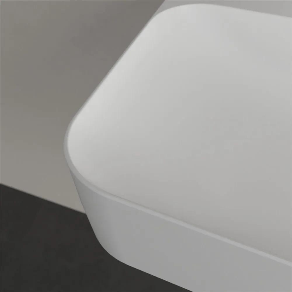 VILLEROY &amp; BOCH Finion závesné umývadlo s dvomi otvormi, bez prepadu, 1000 x 470 mm, Stone White, s povrchom CeramicPlus, 4168A1RW