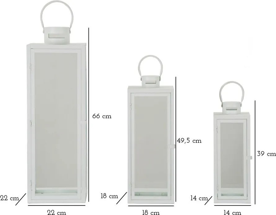 Kovový lampáš 3 ks (výška 66 cm) – Mauro Ferretti