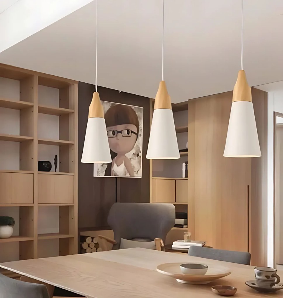 Toolight Toolight, stropné svietidlo SCANDI B APP058-1CP, biela-hnedá, OSW-00151