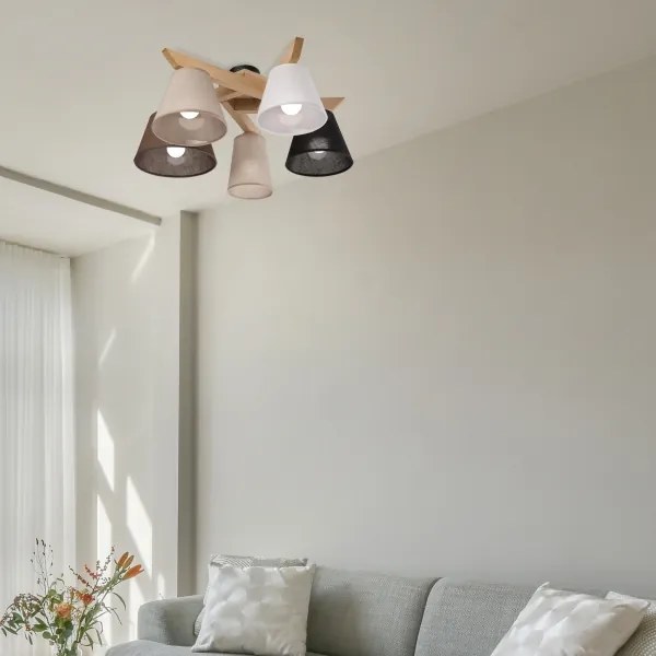 Brilagi - LED  Prisadený luster ANTHONY 5xE14/40W/230V dub