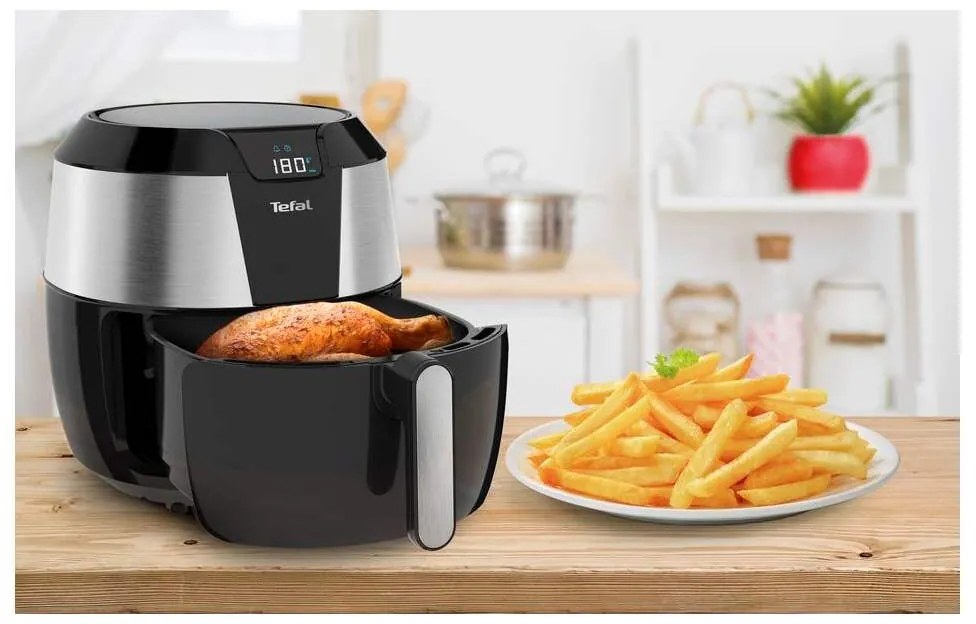 Teplovzdušná fritéza Tefal Easy Fry XXL Digital EY701D15 Nerezová/Čierna