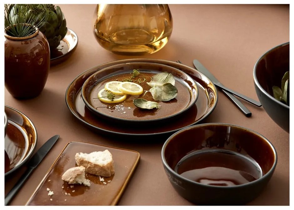 Čierny/jantárový kameninový tanier ø 27 cm Gastro Black/Amber – Bitz