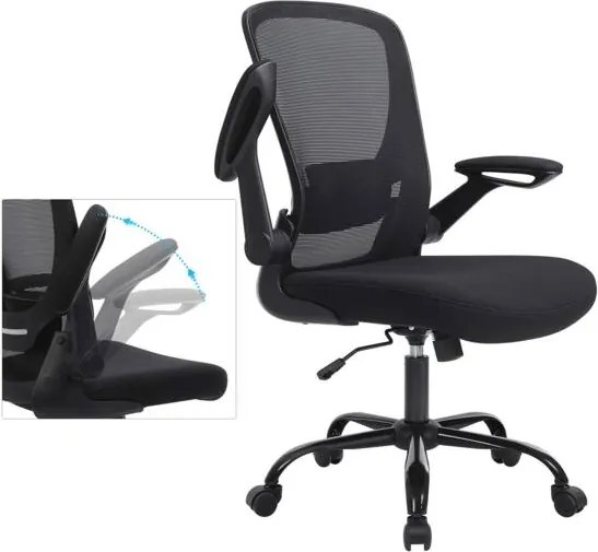 SONGMICS kancelárska stolička, ergonomická počítačová stolička, čierna