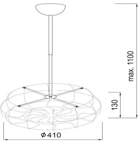 ACA DECOR Závesné svietidlo Army ventilátor, 5xE27