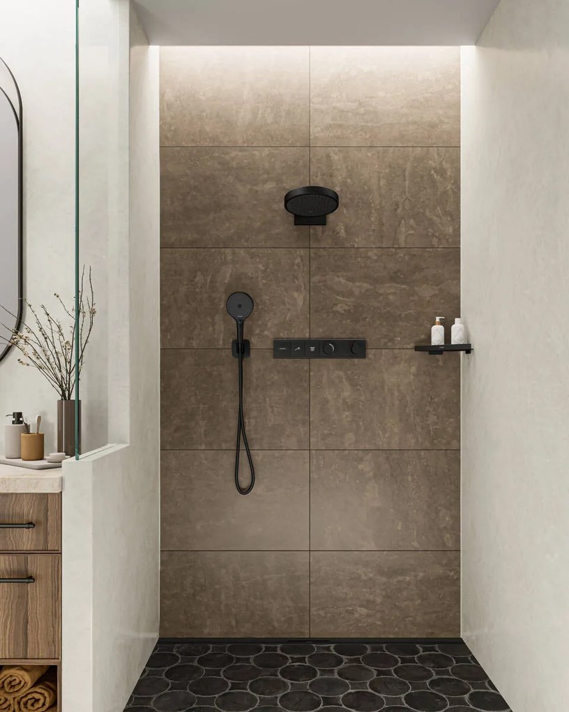 Hansgrohe Rainfinity, ručná sprchová hlavica 130 3-funkčná, čierna matná, HAN-26864670