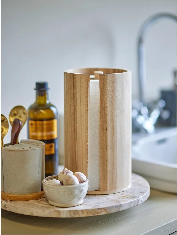 Drevený stojan na papierové utierky v prírodnej farbe ø 14,5 cm Celian – Bloomingville