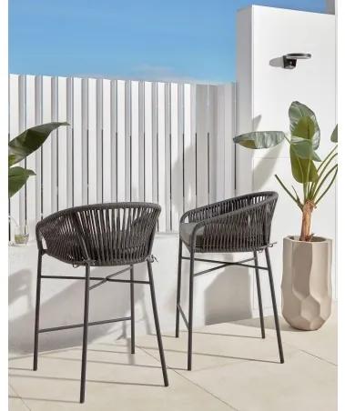 YANET 65 záhradná pultová stolička Čierna