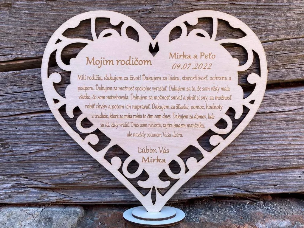 Po&#x10F;akovanie rodi&#x10D;om s ornamentom 93 - 40 cm