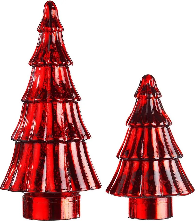 X-MAS Dekoračná jedľa sklenená 23 cm - červená