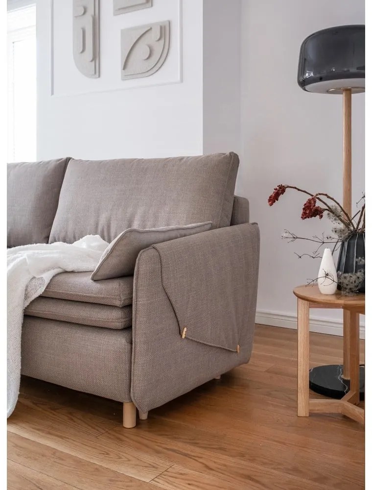 Svetlohnedá rozkladacia pohovka 207 cm Simon – Miuform