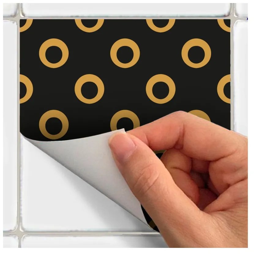 Sada 15 nástenných samolepiek Ambiance Wall Decals Azulejos Tiles San Juan, 10 × 10 cm