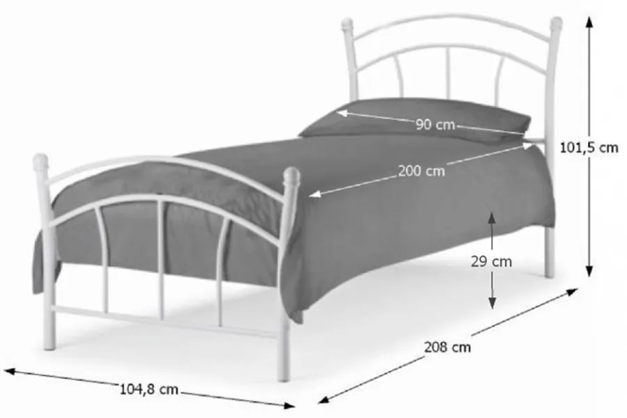 Jednolôžková posteľ 90 cm Blai (s roštom). Vlastná spoľahlivá doprava až k Vám domov. 794078