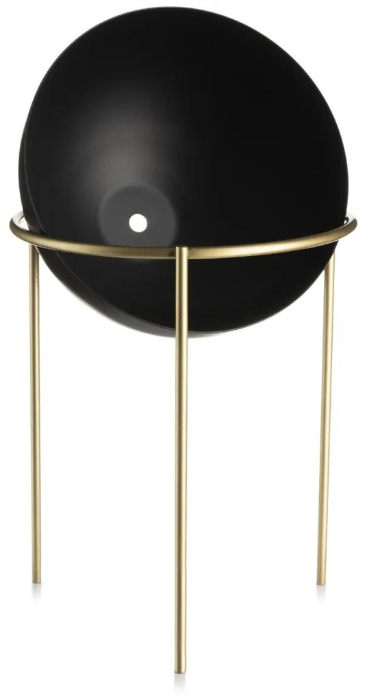 Kvetináč na stojane LOFT II 25 cm čierna/zlatá