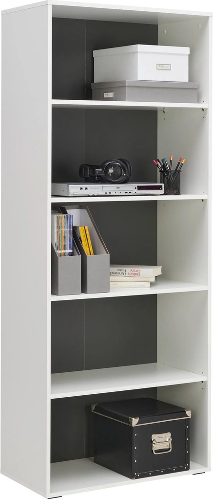 XXXLutz REGÁL, antracitová, biela, 75/185,6/40 cm Hom`in - Regály - 001803069056