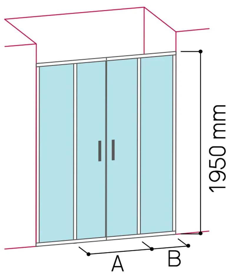 Glass 1989 Isy - Sprchový kút dvojité posuvné dvere do niky alebo v kombinácii s bočnou stenou, veľkosť 130 cm, profily chrómové, číre sklo…