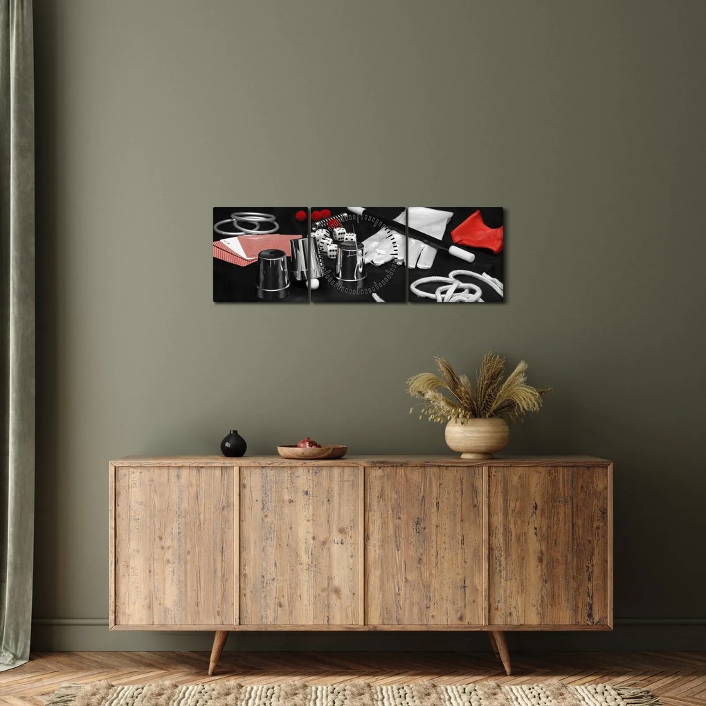 Obraz vecí kúzelníka (s hodinami) (90x30 cm)