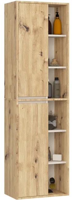 Kúpeľňová zostava VAMI s otvormi na umývadlo, dub artisan / béžová