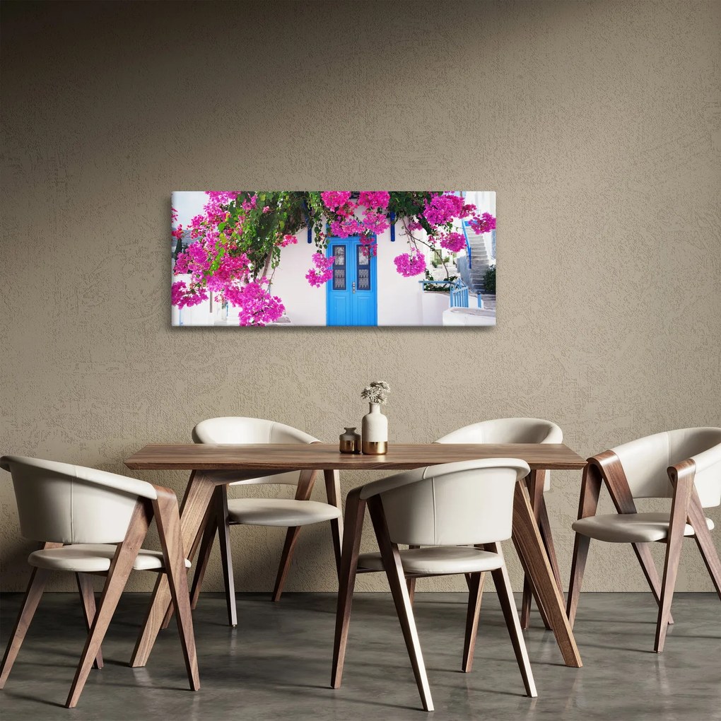 Obraz - Tradičný grécky dom (120x50 cm)