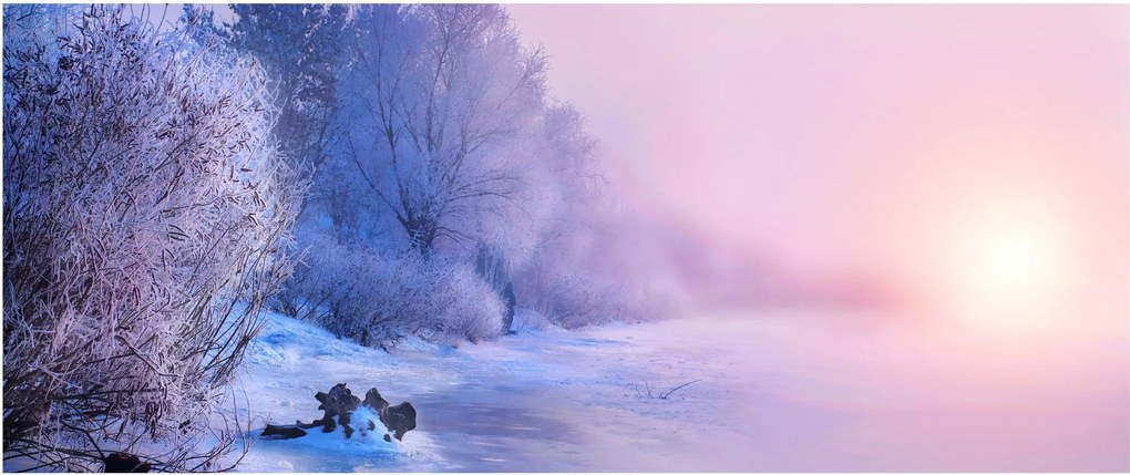 Obraz - Zamrznutá rieka (120x50 cm)