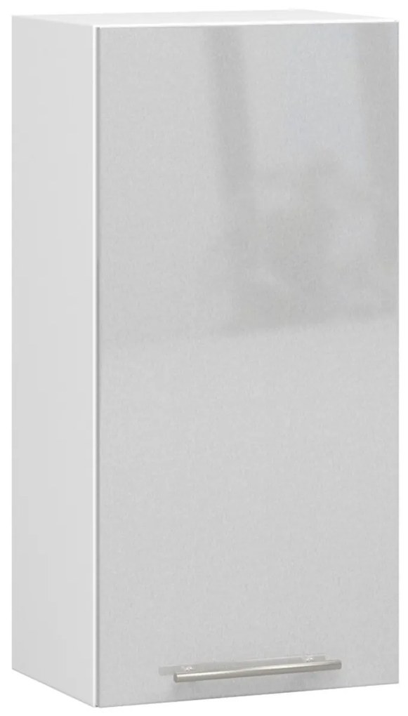 Závěsná kuchyňská skříňka Olivie W 40 cm bílá/metalický lesk