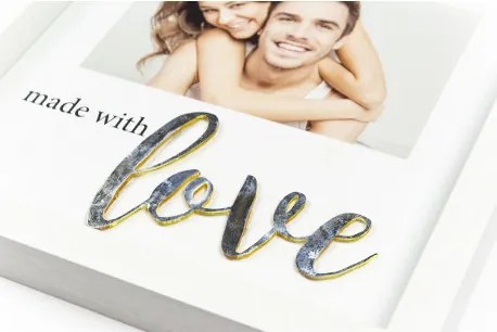 Rám 10x15, LOVE biely