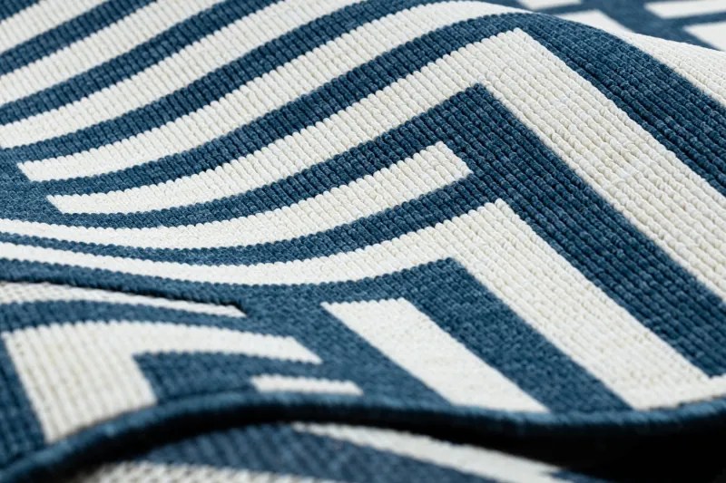 Koberec SPRING 20421994 labyrint Sisalový- krémovo / modrý