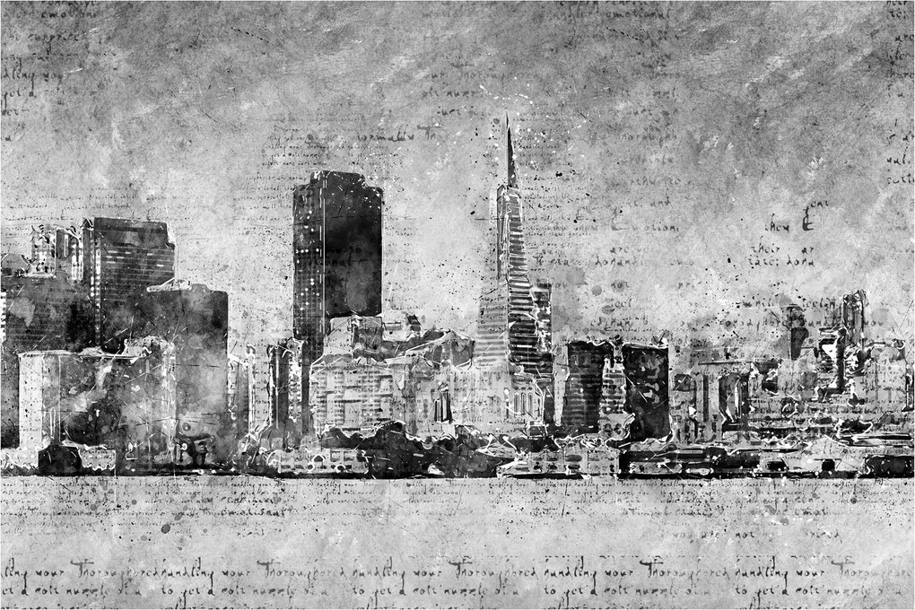 Obraz - Coffee art city (90x60 cm)