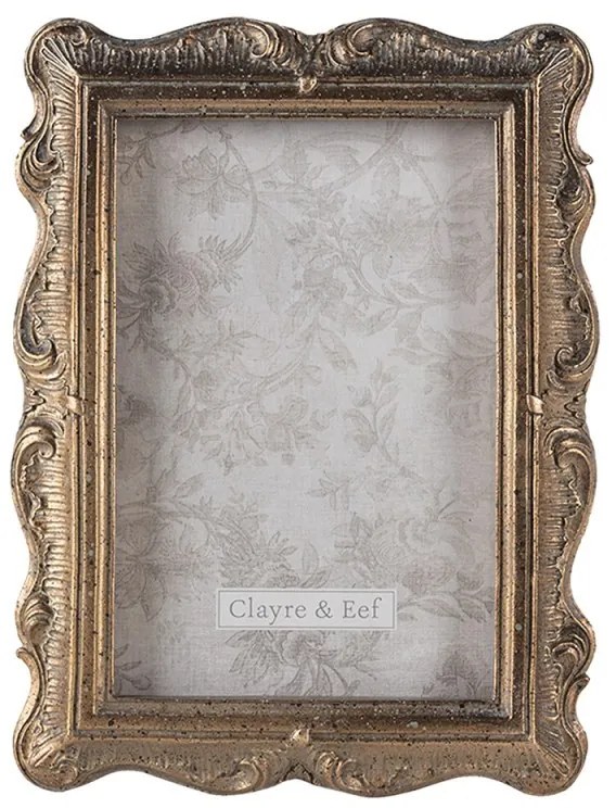 Zlatý retro zdobený fotorámik s patinou - 14 * 2 * 19 cm / 10 * 15 cm