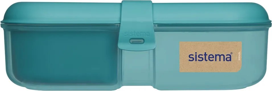 Set desiatového boxu s fľašou - Desiatový box Ribbon 1,1 l a fľaša Swift 480 ml, mix farieb - SISTEMA Farba škatuliek SISTEMA: Modrá