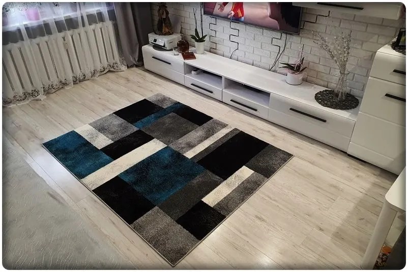 Dekorstudio Moderný koberec SUMATRA - Modrý vzor Rozmer koberca: 140x190cm