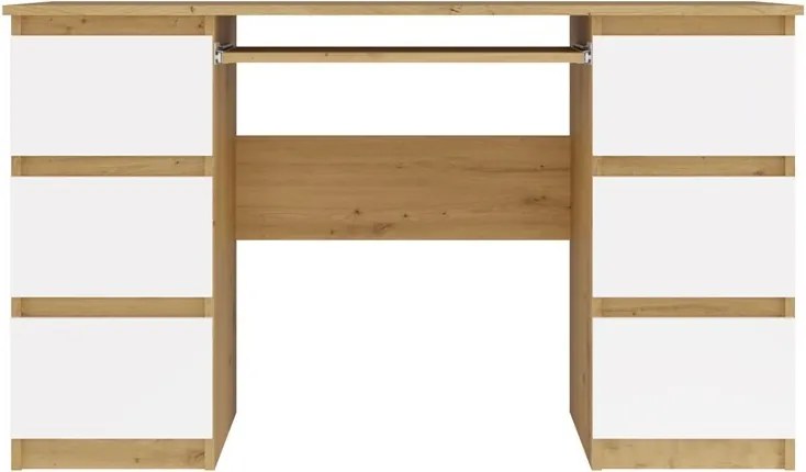 Psací stůl KUBA dub artisan/bílý