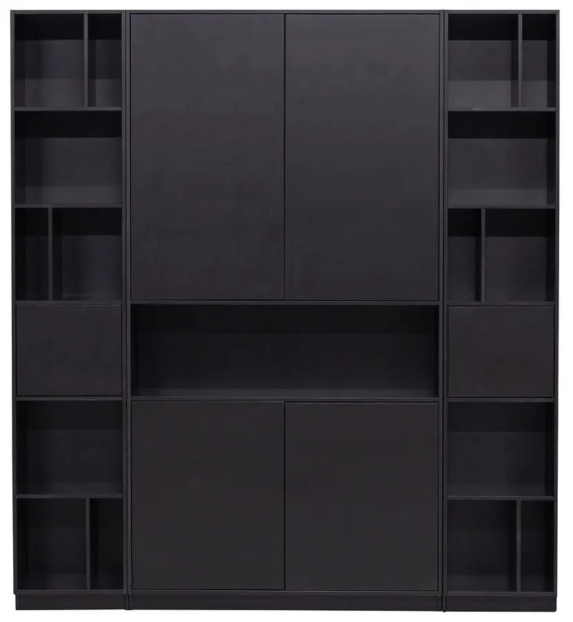 Čierna modulárna knižnica z borovicového dreva 190x210 cm Finca – WOOOD