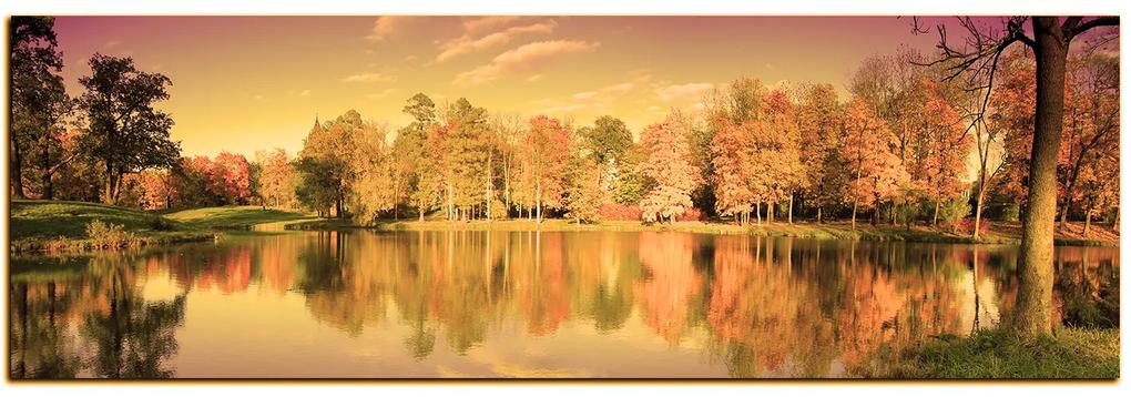 Obraz na plátne - Jesenný park - panoráma 5175FA (120x45 cm)