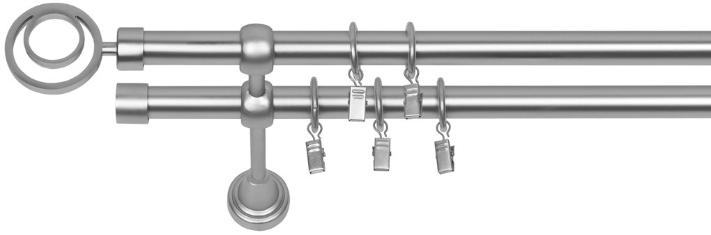 Dekodum Garniža Orbio 19 mm matný chróm dvojitá Dĺžka (cm): 240, Typ krúžkov: Klasické krúžky s žabkou