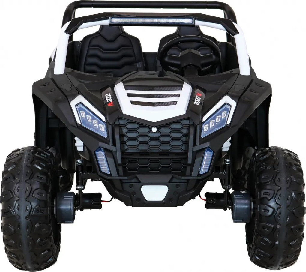 Ramiz Buggy ATV Racing pre 2 deti Biela + pohon 4x4 + diaľkové ovládanie + pomalý štart + MP3 LED