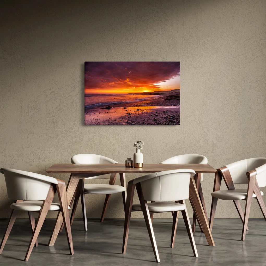Obraz západu slnka pri mori (90x60 cm)